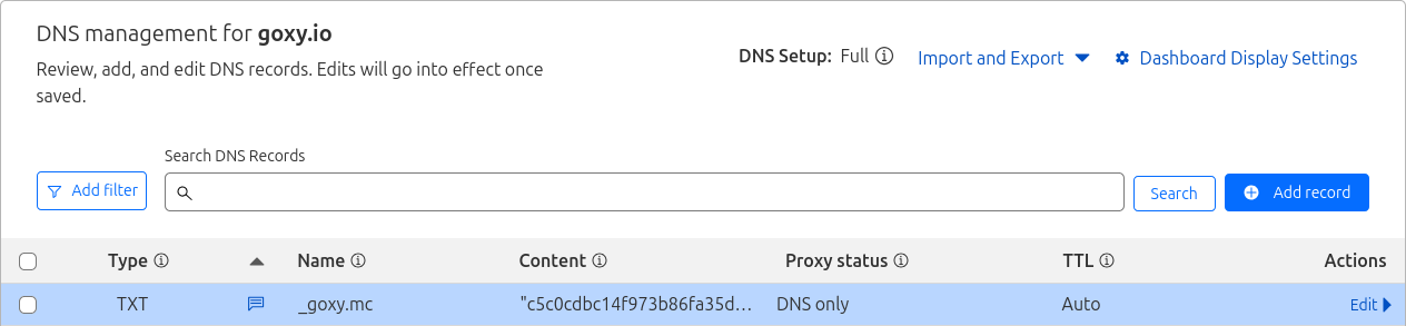 record list view with the record that was just added