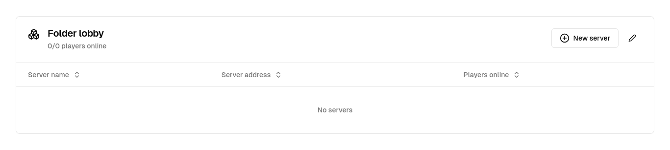 list of availble servers