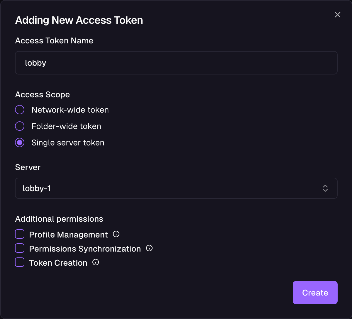 Network tokens list