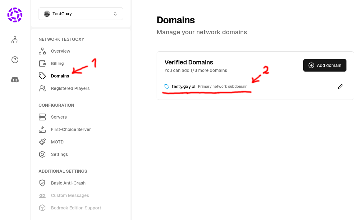 goxy verified domains